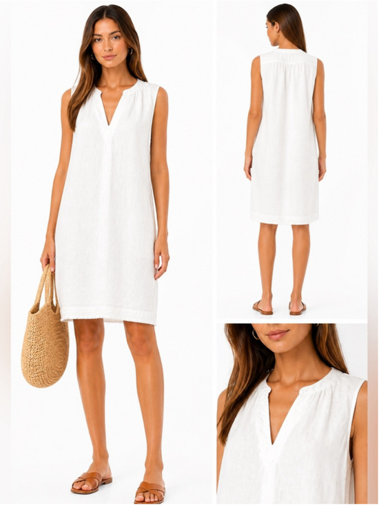 Splendid Dresses & Skirts - Splendid White Linen Shift Dress Sleeveless Minimal Summer XL